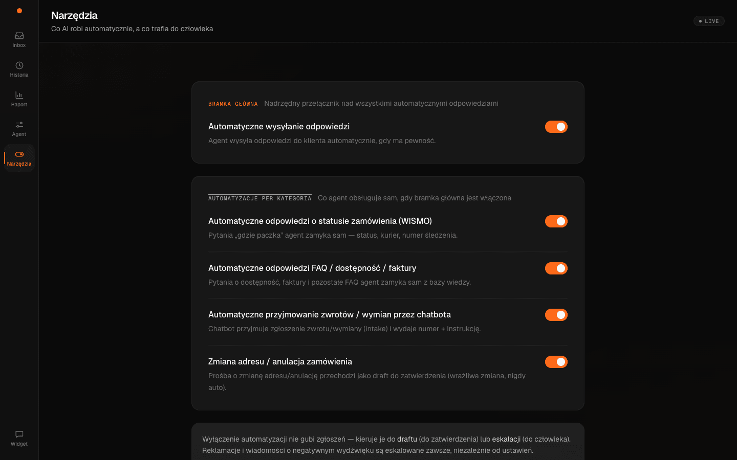 ShopDesk - przełączniki automatyzacji